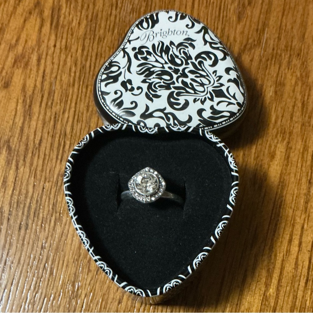 Brighton Silver Ring with Crystal Accent